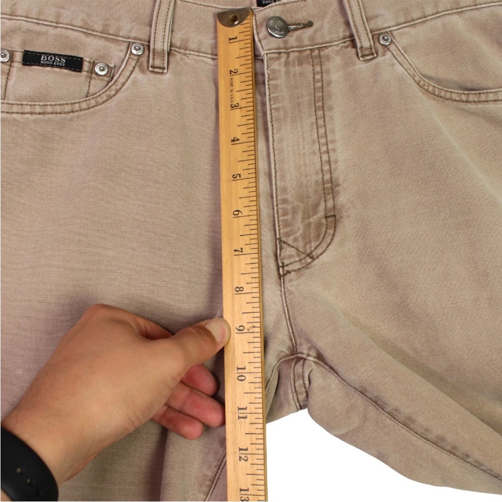 HUGO BOSS Men Pants Trousers Texas Straight Chino Size 33x32 Khaki Relaxed Fit - Picture 10 of 11